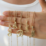 Load image into Gallery viewer, Elegant Cursive Font Satellite Chain Initial Necklace
