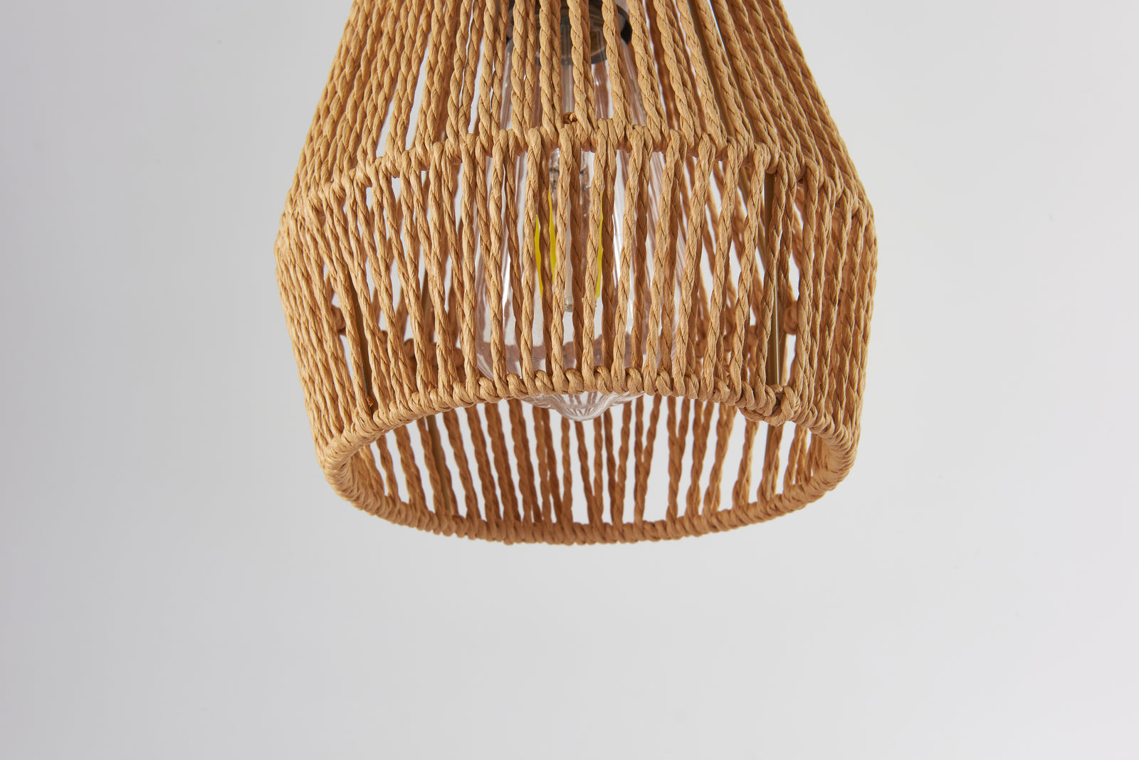 Set of 3 Handcrafted Rustic Hemp Rope Pendant Lights