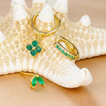 Load image into Gallery viewer, 3pc Dainty Floral Huggie Whale Earrings Set