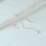Load image into Gallery viewer, 3pc Dainty Floral Tassel Chain Earrings Set