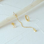 Load image into Gallery viewer, 3pc Dainty Floral Tassel Chain Earrings Set