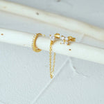 Load image into Gallery viewer, 3pc Dainty Floral Tassel Chain Earrings Set