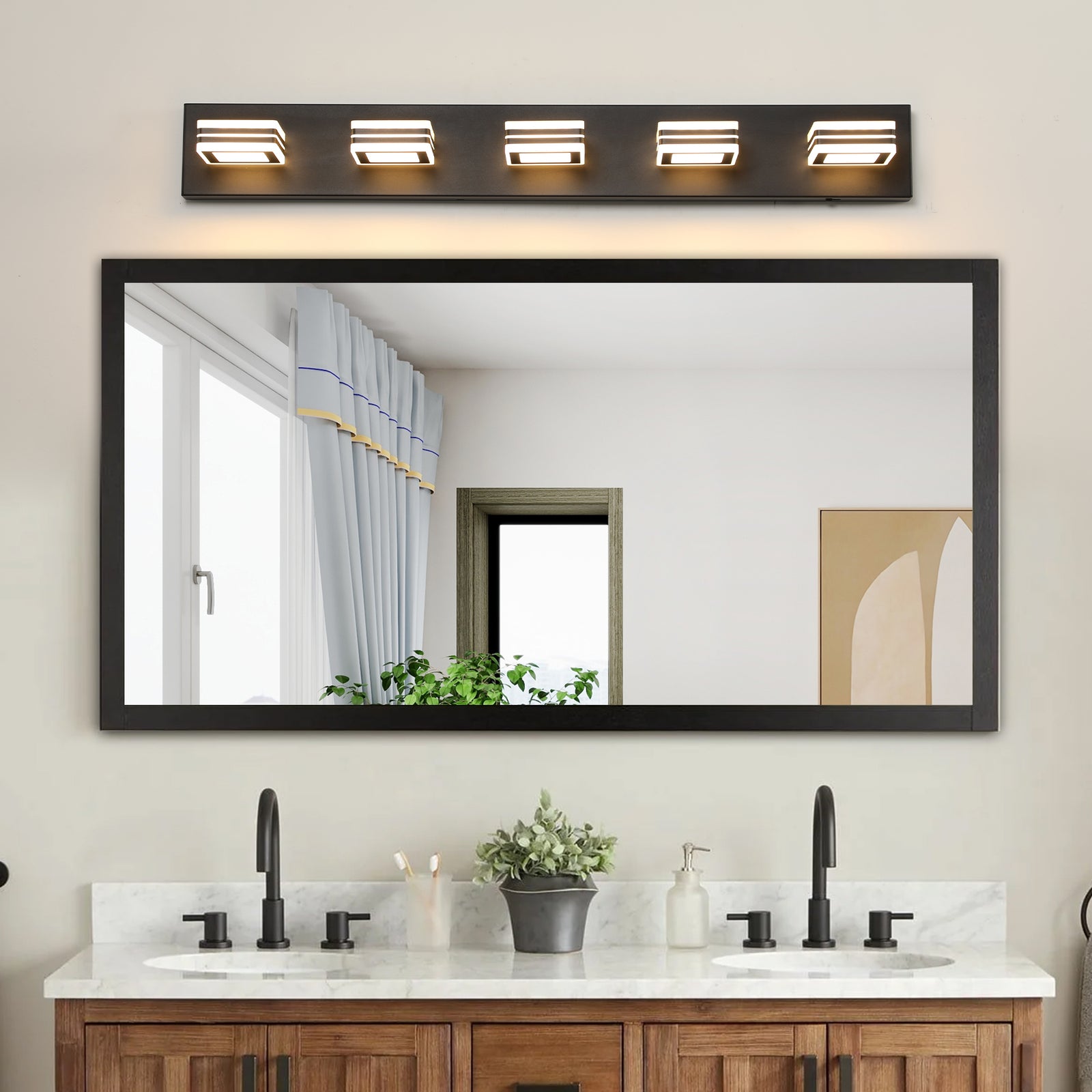 Sleek Modern 5-Light LED Vanity Light
