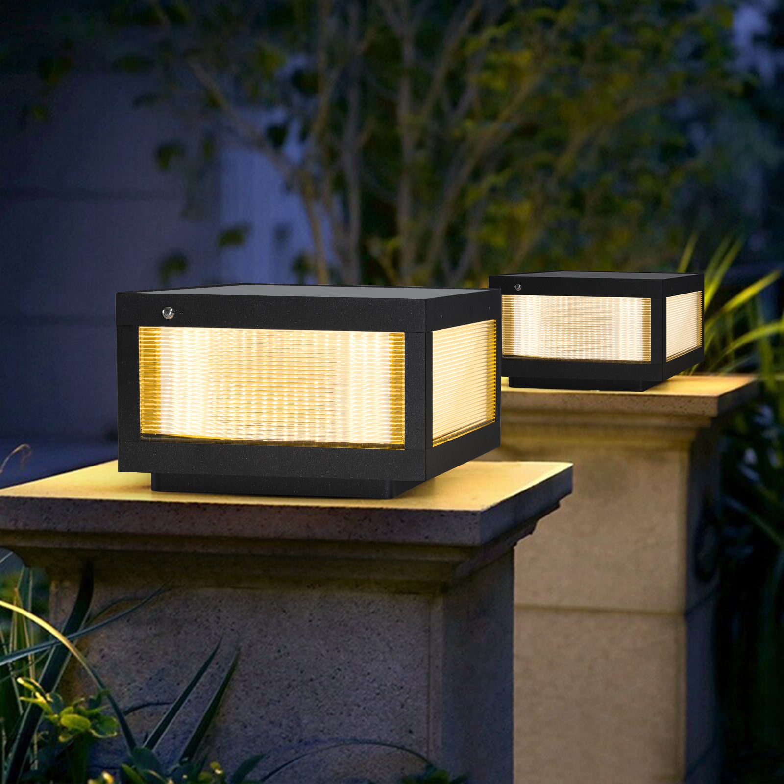 Pair of Solar Wall Lamps With Dimmable LED
