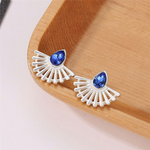 Load image into Gallery viewer, Art Deco Fan Earrings Boho Stud Earrings