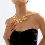 Load image into Gallery viewer, Golden Leaf Vintage Fig Leaf Necklace