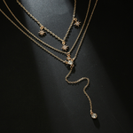 Load image into Gallery viewer, Boho Crystal Star Charms Layered Necklace