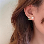 Load image into Gallery viewer, Tulip Pearl Stud Earrings Purple Floral Pearl Earrings