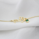 Load image into Gallery viewer, Birthday Flower Bracelet Birthstone and Flower Bracelet