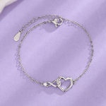 Load image into Gallery viewer, Infinity Heart Bracelet Dainty CZ Bracelet