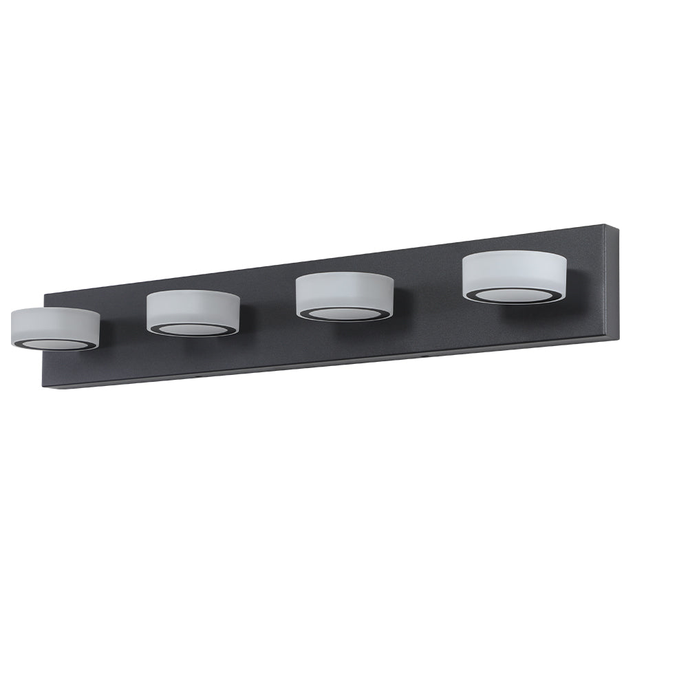 LED Modern Black 4-Light Vanity Light Fixture