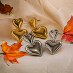 Load image into Gallery viewer, Double Heart Statement Earrings