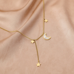 Load image into Gallery viewer, Star and Moon Necklace Crescent Moon