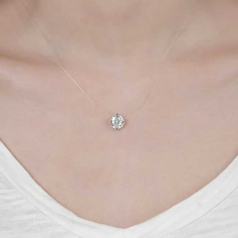 S925 1 3 carat moissanite invisible necklace