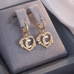 Load image into Gallery viewer, Dainty Initial Letter Heart Hoop Earrings