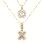 Load image into Gallery viewer, 2pc 14k Diamond Letter Initial Necklaces