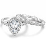 Load image into Gallery viewer, 2pc S925 Pear Cut Ring Set