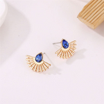 Load image into Gallery viewer, Art Deco Fan Earrings Boho Stud Earrings
