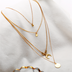 Load image into Gallery viewer, Multi Layer Moon Boho Necklace