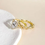 Load image into Gallery viewer, 2pc S925 Pear Cut Ring Set