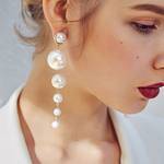 Load image into Gallery viewer, Waterfall Pearl Earrings Long Pearl Earrings