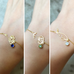 Load image into Gallery viewer, Birthday Flower Bracelet Birthstone and Flower Bracelet