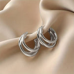 Load image into Gallery viewer, Triple Hoop Earring 3 Gold Hoop Earrings