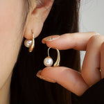 Load image into Gallery viewer, Pearl Water Drop Earrings Teardrop Earrings with Pearl Clasp