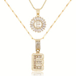 Load image into Gallery viewer, 2pc 14k Diamond Letter Initial Necklaces