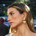 Load image into Gallery viewer, Double Heart Statement Earrings