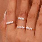 Load image into Gallery viewer, Dainty Pearl Beaded Ring
