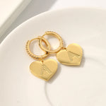 Load image into Gallery viewer, Elegant Huggie Hoop Heart Letter Initial Earrings