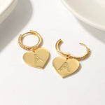 Load image into Gallery viewer, Elegant Huggie Hoop Heart Letter Initial Earrings