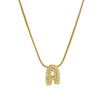Load image into Gallery viewer, Diamond Bubble Letter Initial Necklace