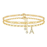 Load image into Gallery viewer, 2pc 14k Diamond Letter Initial Anklet