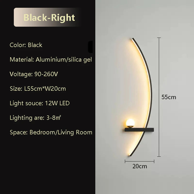 Modern Wall Lamp With Simple Arc Line Design
