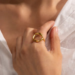 Load image into Gallery viewer, 18k Melted Flower Open Ring