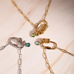 Load image into Gallery viewer, Personalized Carabiner Name & Birthstone Necklace