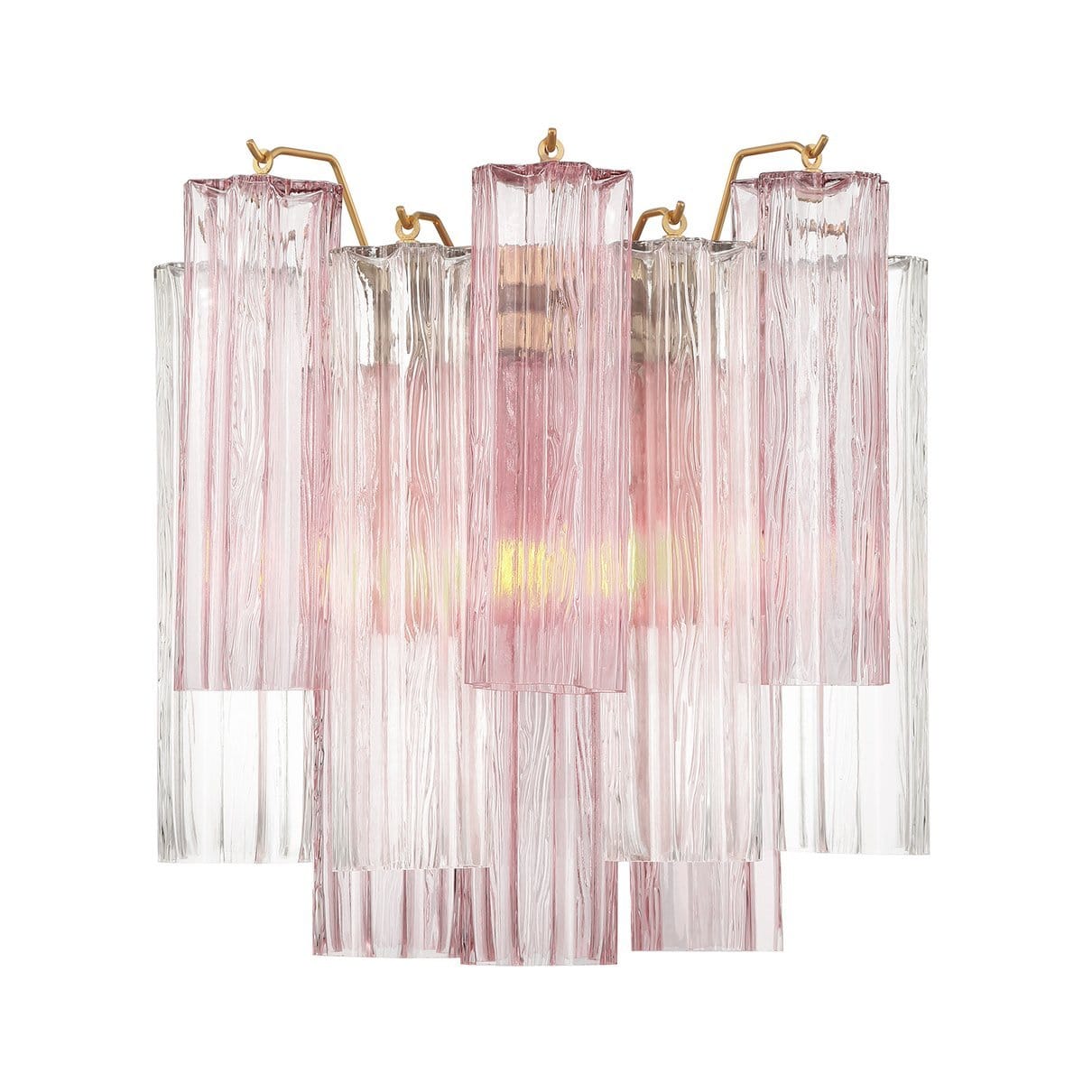 Textured Glass Polished Chrome Finish Wall Light