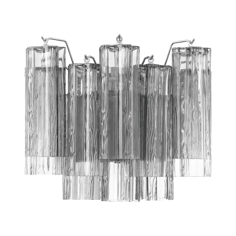 Textured Glass Polished Chrome Finish Wall Light
