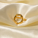 Load image into Gallery viewer, 18k Melted Flower Open Ring