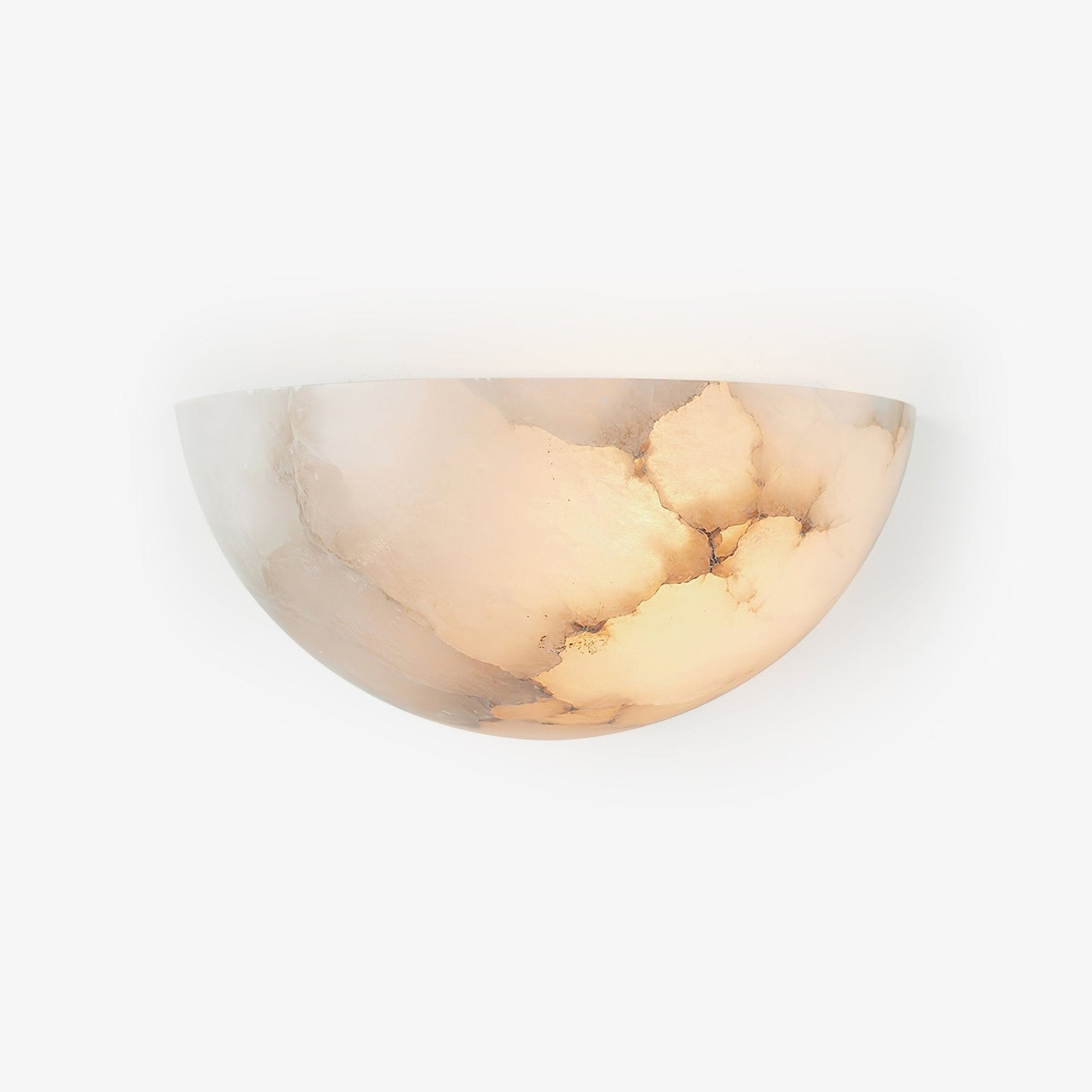 Alabaster Half Moon Contemporary Wall Sconce