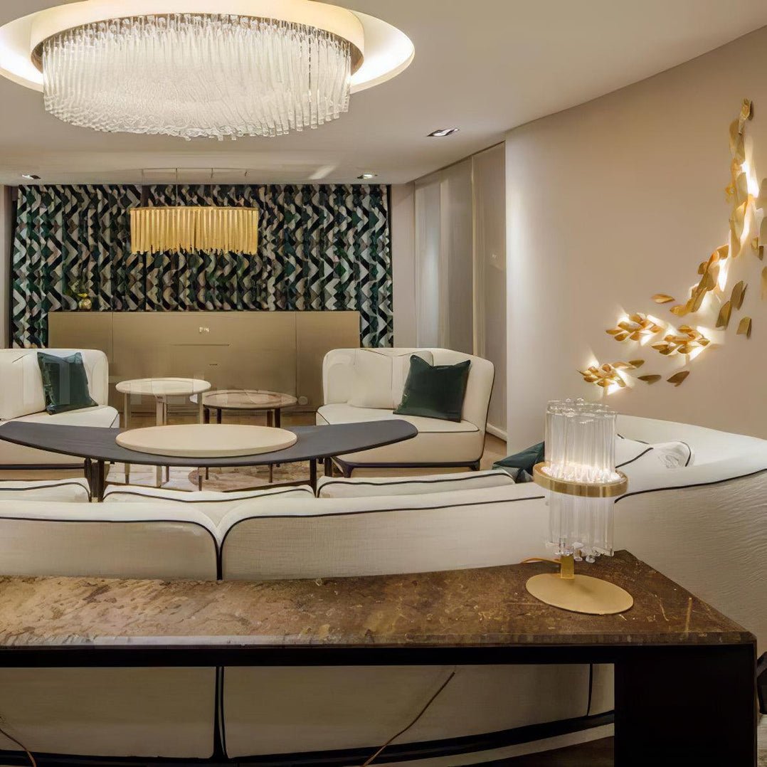 Asymmetrical Metal Brass Finish Wall Lamp