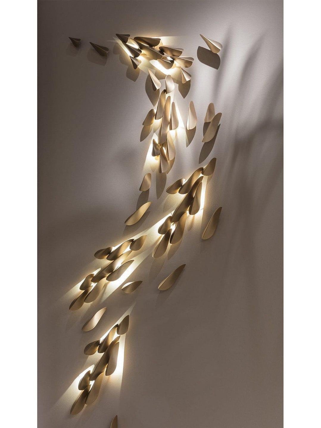 Asymmetrical Metal Brass Finish Wall Lamp