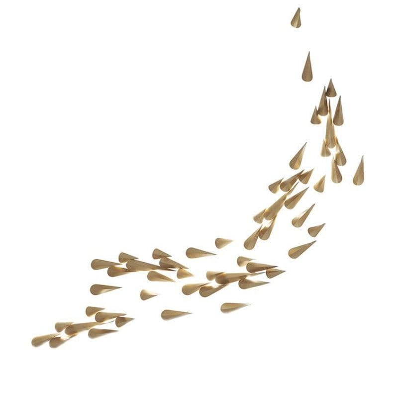 Asymmetrical Metal Brass Finish Wall Lamp