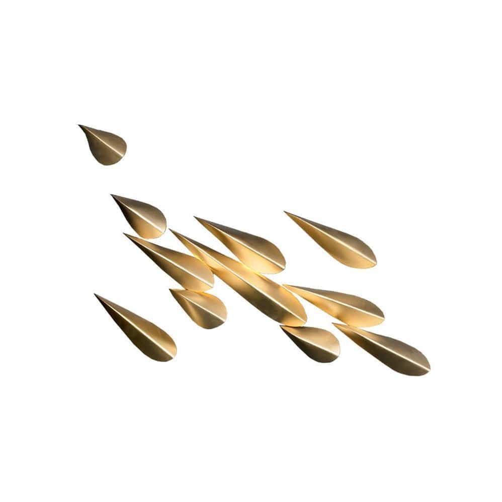 Asymmetrical Metal Brass Finish Wall Lamp