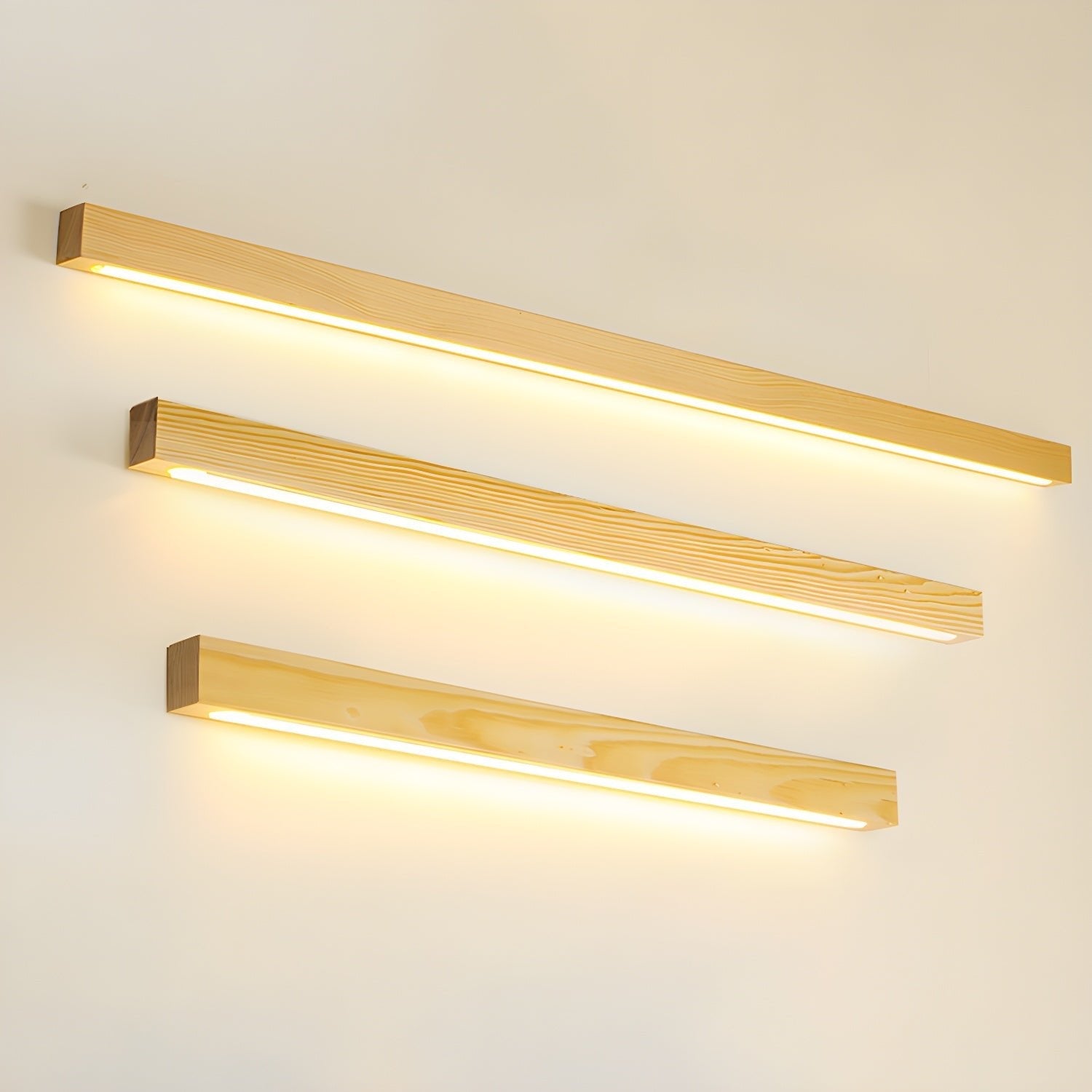 Slim Linear Wood Nordic Inspired Wall Light