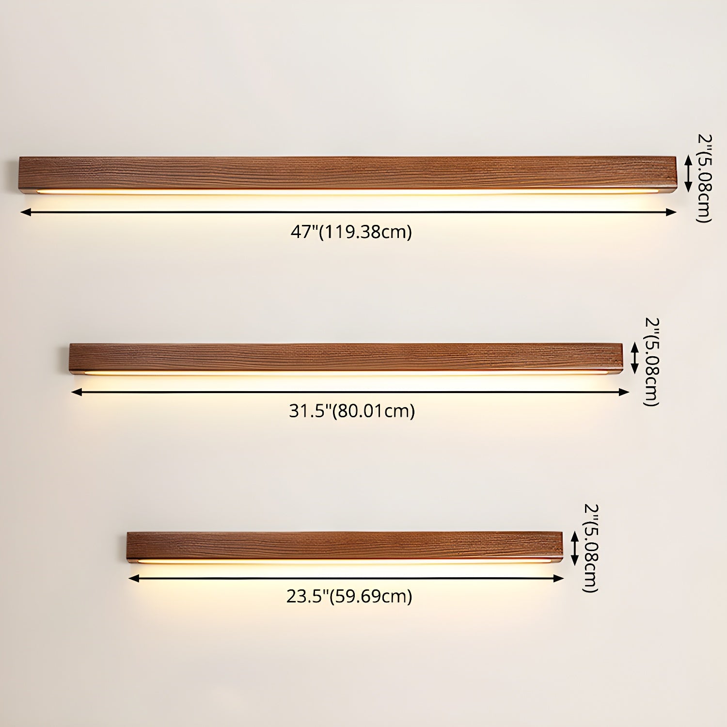 Slim Linear Wood Nordic Inspired Wall Light
