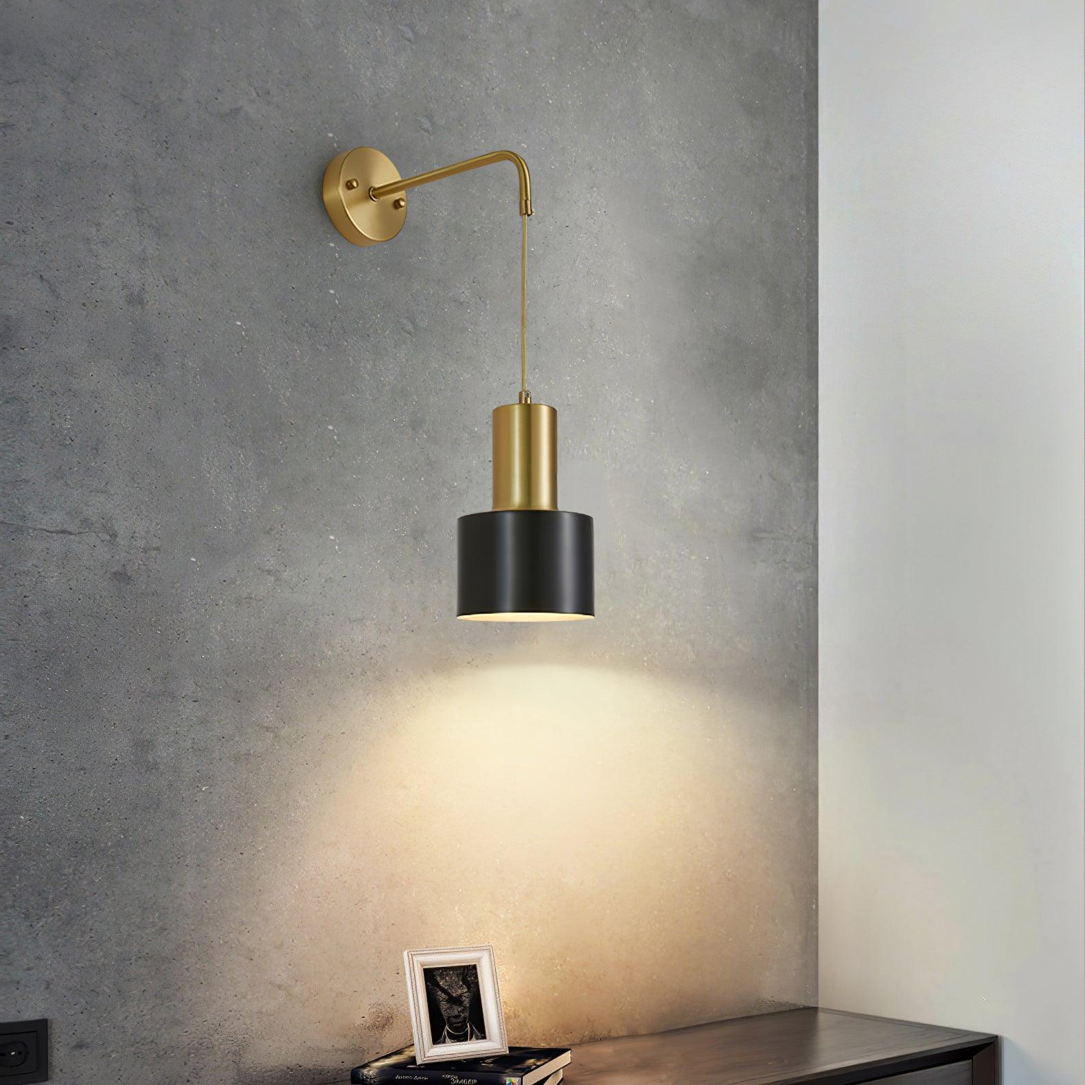Square Black And Brass Finish Wall Sconce