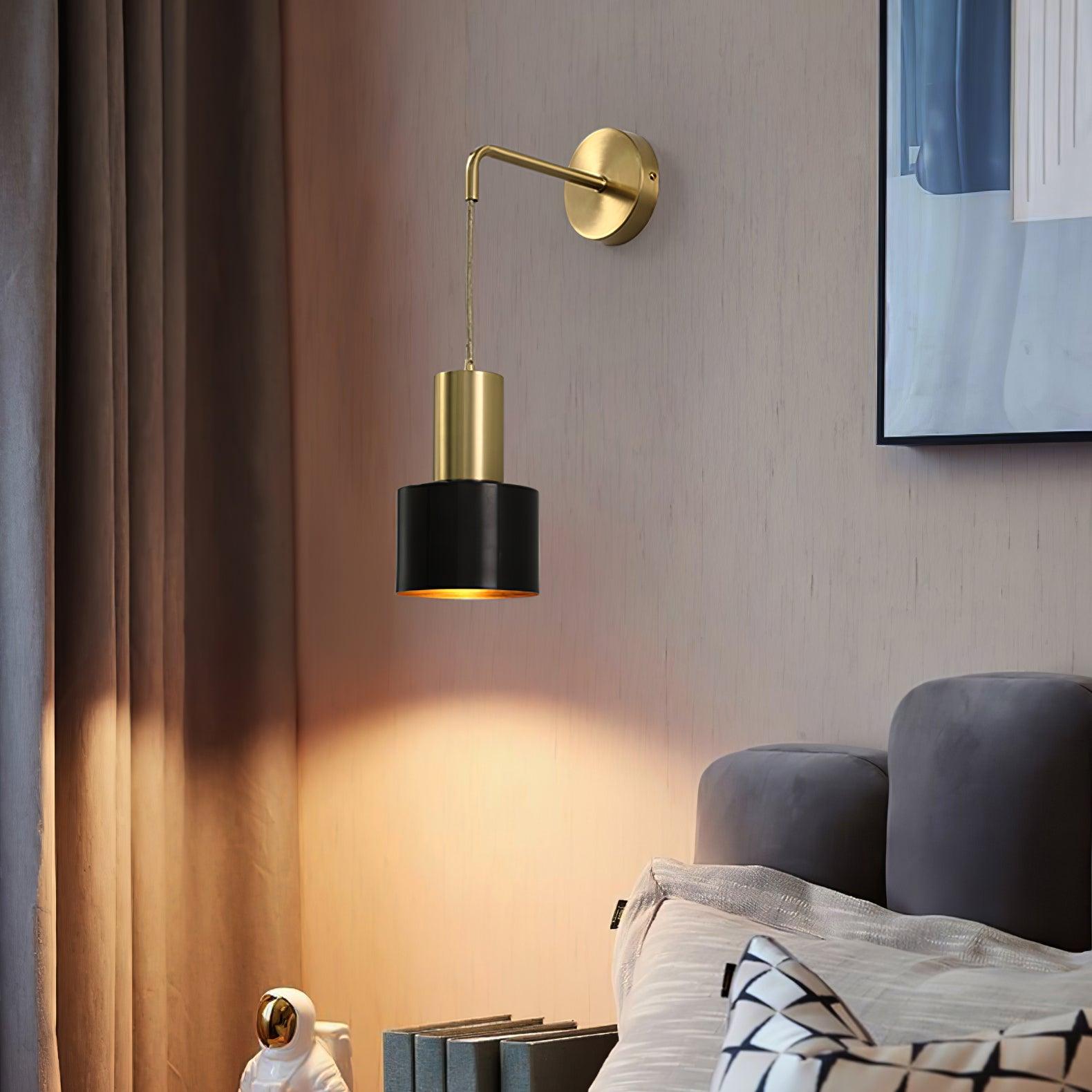 Square Black And Brass Finish Wall Sconce